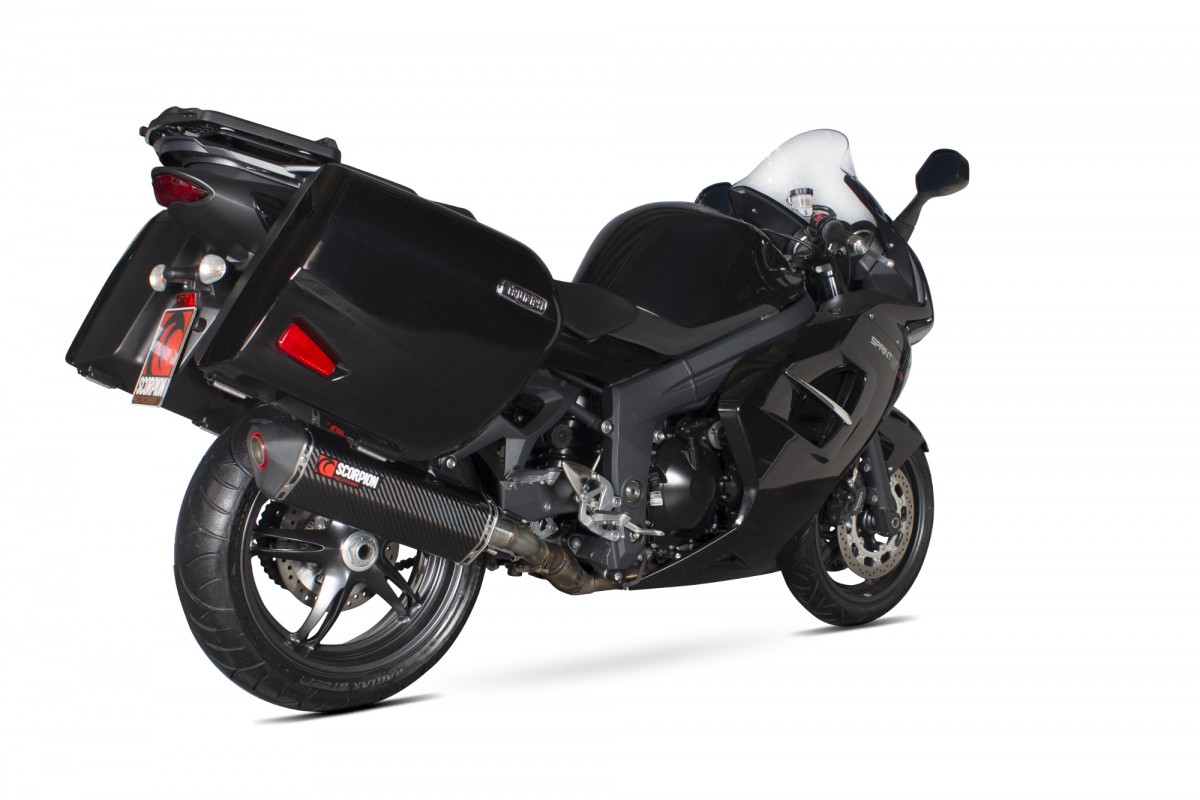 Silencieux d'échappement Moto Scorpion Serket Carbone pour Triumph Sprint 1050 (11-14)