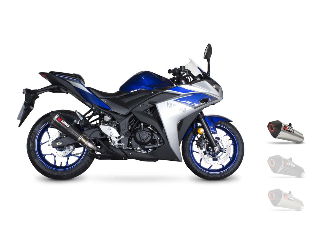 Silencieux d'échappement Moto Scorpion Serket Inox pour Yamaha YFZ-R3 (14-17)