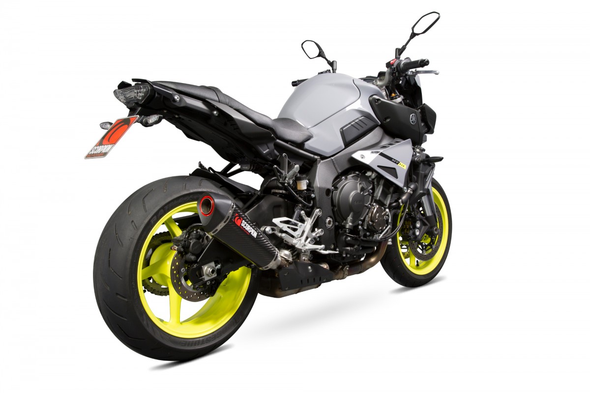 Silencieux d'échappement Moto Scorpion Serket Carbone pour Yamaha MT-10 (16-19)