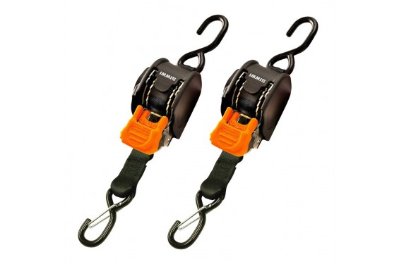 Paire de Sangles de Transport Rétractables Mini 3G CARGO BUCKLE à Double Crochets pour Moto, Quad, Scooter Paire de Sangles de Transport Rétractables Mini 3G CARGO BUCKLE à Double Crochets pour Moto, Quad, Scooter