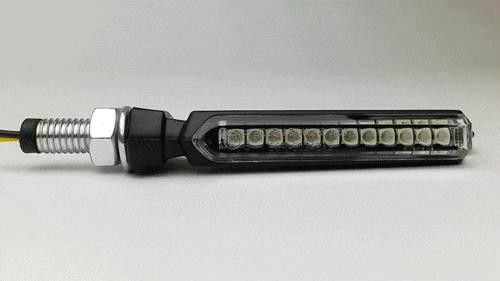 Clignotant Moto LED Séquentiel Adaptable Homologué Noir