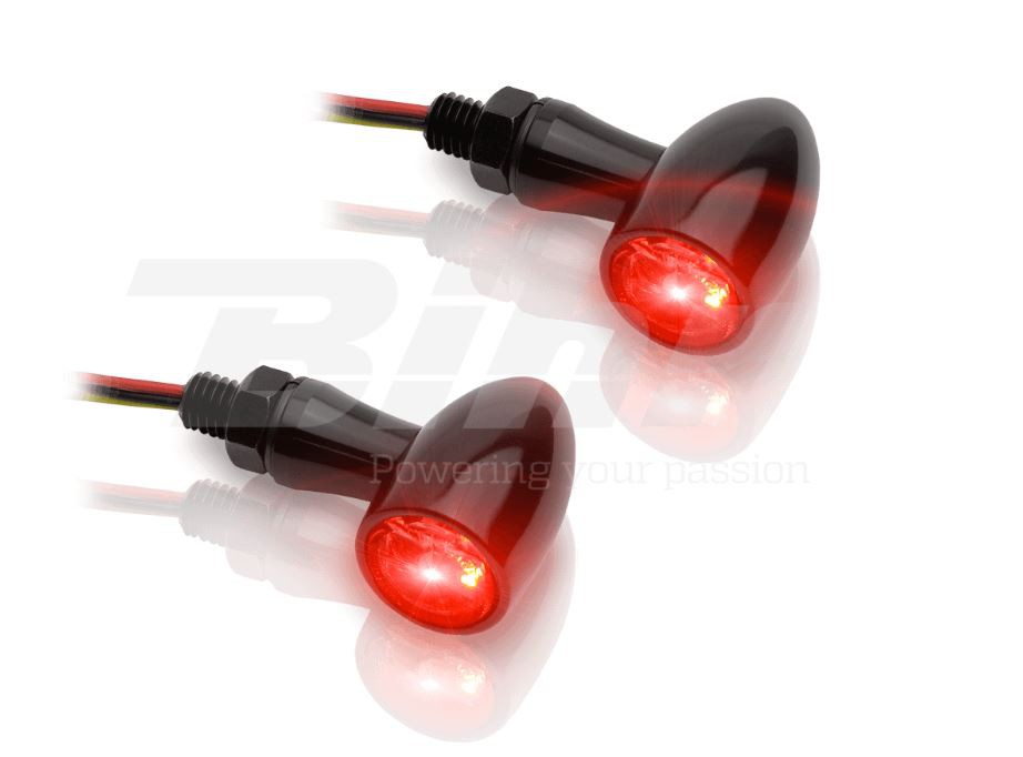 Clignotant Moto LED Adaptable Homologué + Feu Arrière Noir