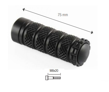 Repose Pieds Fixe Noir + Visserie à tête cylindrique M8X20 pour Commande Reculées Lightech