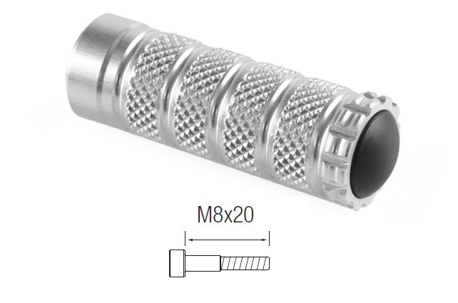 Repose Pieds Fixe Argent + Visserie tête cylindrique M8X20 pour Commande Reculées Lightech
