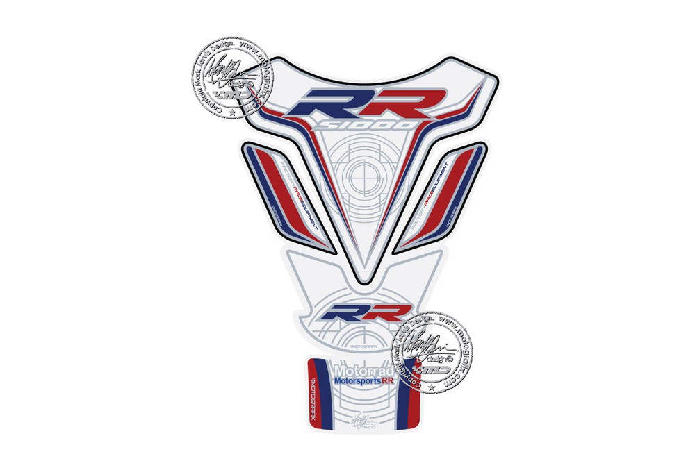 Protection de Réservoir Moto Blanc Bleu Rouge pour BMW S 1000 RR