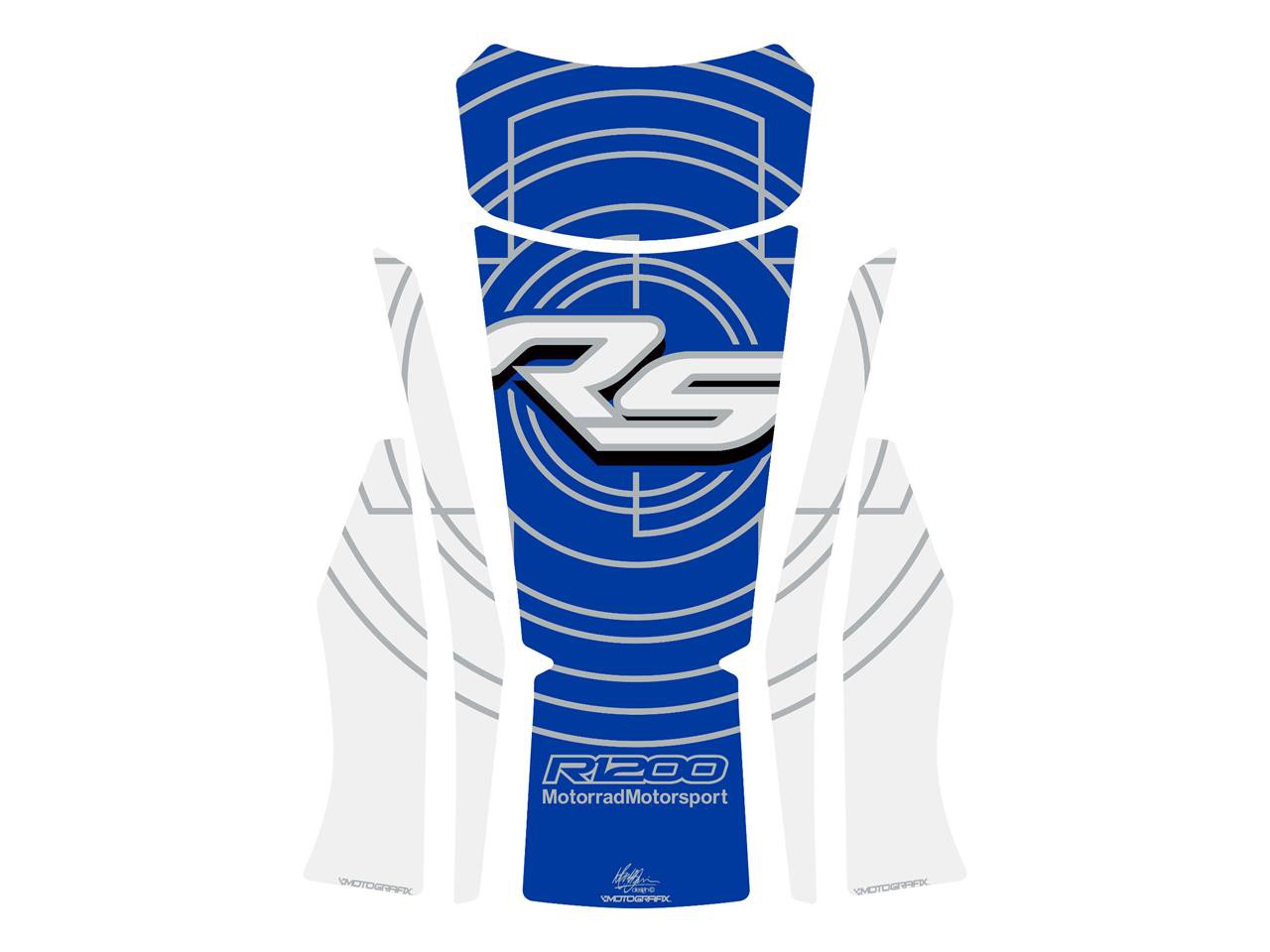 Protection de Réservoir Moto Blanc - Bleu pour BMW R 1200 RS (15-18)