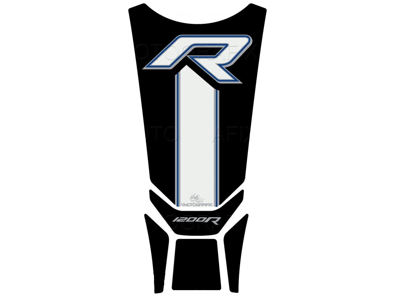 Protection de Réservoir Moto Noir - Blanc - Bleu pour BMW R 1200 R (15-18)