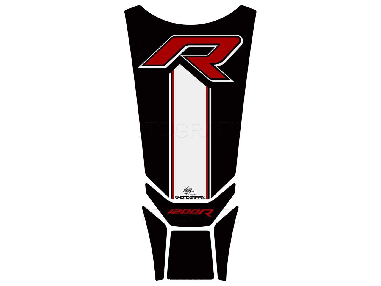 Protection de Réservoir Moto Noir - Blanc - Rouge pour BMW R 1200 R (15-18)