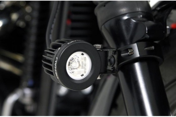 Support de Feux Additionnels Moto Universel DENALI pour Tube de Fourche Ø  50-60mm Noir