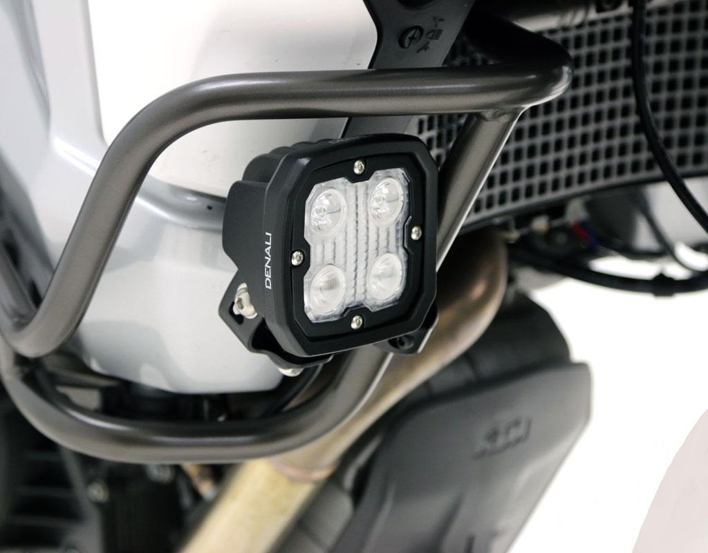 Support de Feux Additionnels Moto Universel DENALI pour Tube Ø 21-29mm Noir