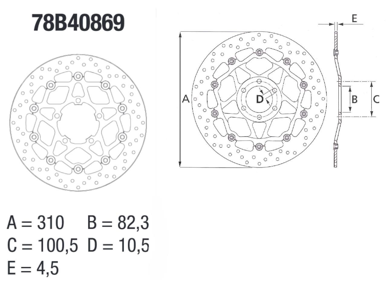 Disque de frein avant Brembo pour 765 Street Triple R, RS et S (17-20)