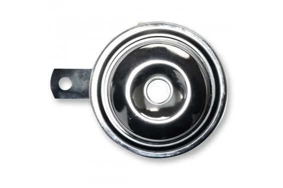 Klaxon - Avertisseur Sonore Chrome 12v - Ø92mm - 110dB K&S pour Moto - Quad - Sccoter Klaxon - Avertisseur Sonore Chrome 12v - Ø92mm - 110dB K&S pour Moto - Quad - Sccoter
