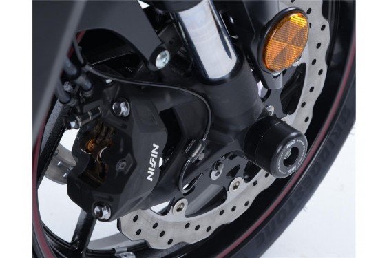 Roulettes de protection de fourche R&G pour Street Triple 765 (17-24) - FP0198BK Roulettes de protection de fourche R&G pour Street Triple 765 (17-24) - FP0198BK