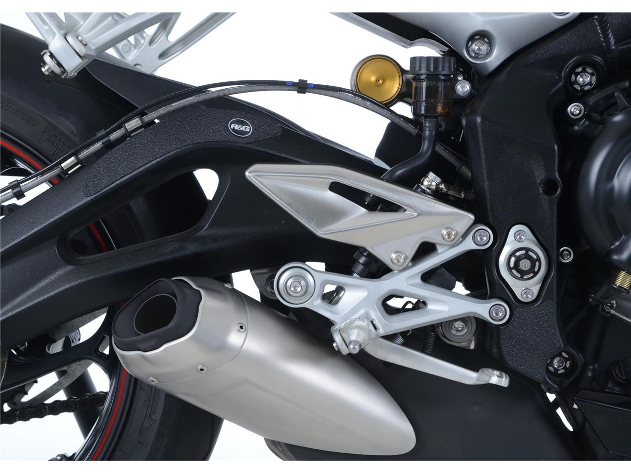Protection Cadre Et Bras Oscillant Anti-Frottement R&G pour Street Triple 765 R,S et RS (17-24) - EZBG805BL