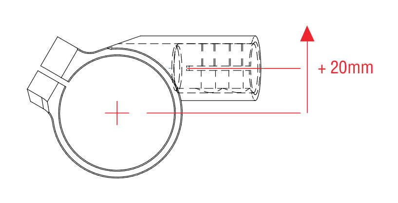 Bracelet de Guidon Moto Décalage +20mm - Lightech