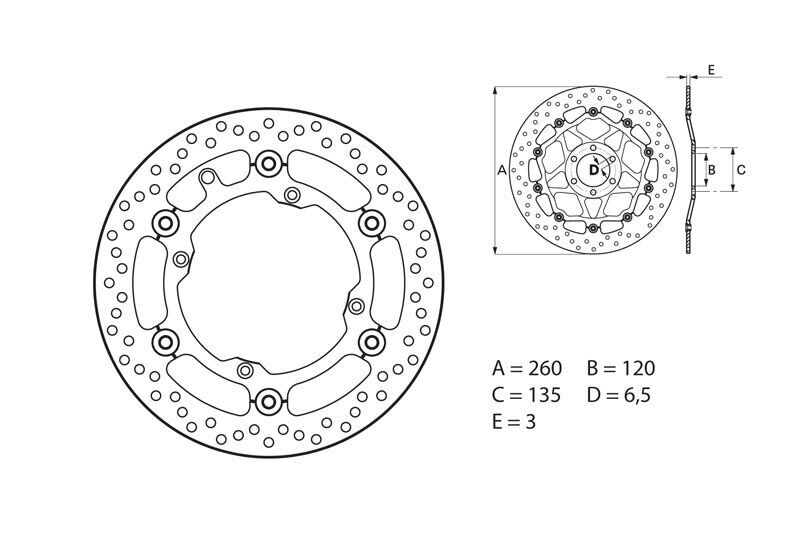 Disque de Frein Avant Brembo pour TE 450 (00-10) TE 510 (02-10)