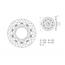 Disque de frein avant Brembo pour XTZ 1200 SuperTenere (10-13)