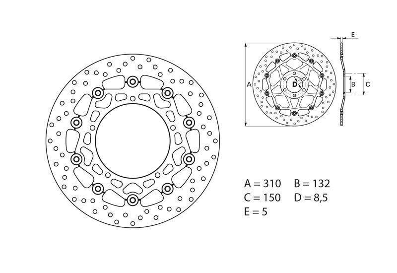 Disque de frein avant Brembo pour XTZ 1200 SuperTenere (10-13)