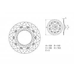 Disque de frein avant Brembo pour 1200 Trophy (12-17)