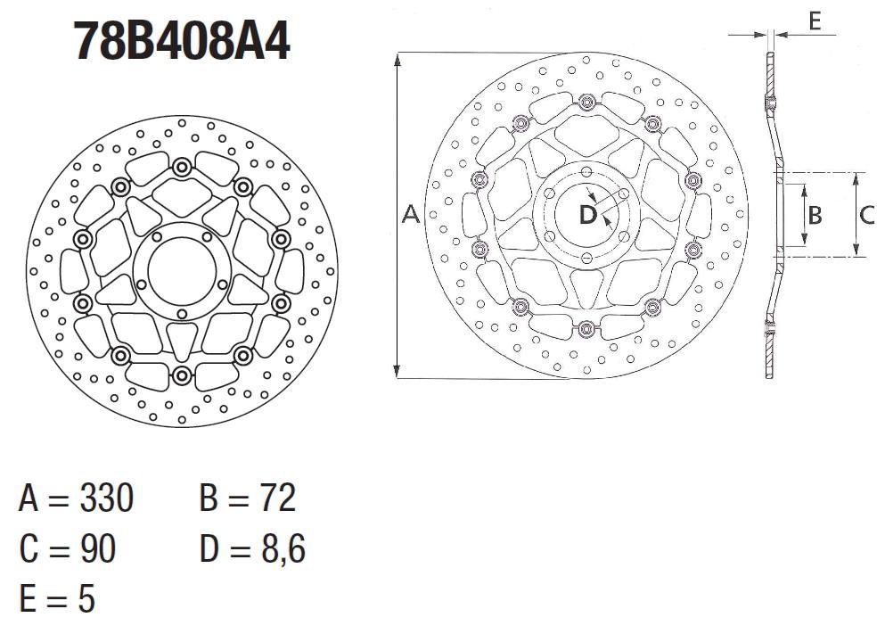 Disque de frein avant Brembo pour 1260 Multistrada S (17-19)