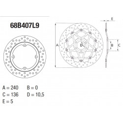 Disque de frein arrière Brembo pour CB 500 X (13-19)