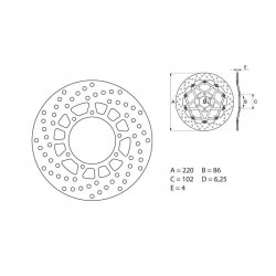 Disque de frein arrière Brembo pour XTZ 660 Tenere (91-96)