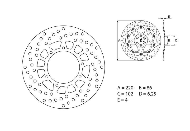 Disque de frein arrière Brembo pour XTZ 660 Tenere (91-96)