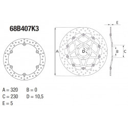 Disque de frein avant Brembo pour CB 500 F (13-19) CB 500 X (13-19)