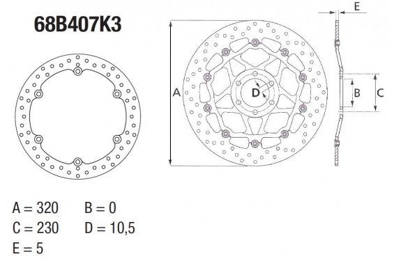 Disque de frein avant Brembo pour CB 500 F (13-19) CB 500 X (13-19) Disque de frein avant Brembo pour CB 500 F (13-19) CB 500 X (13-19)