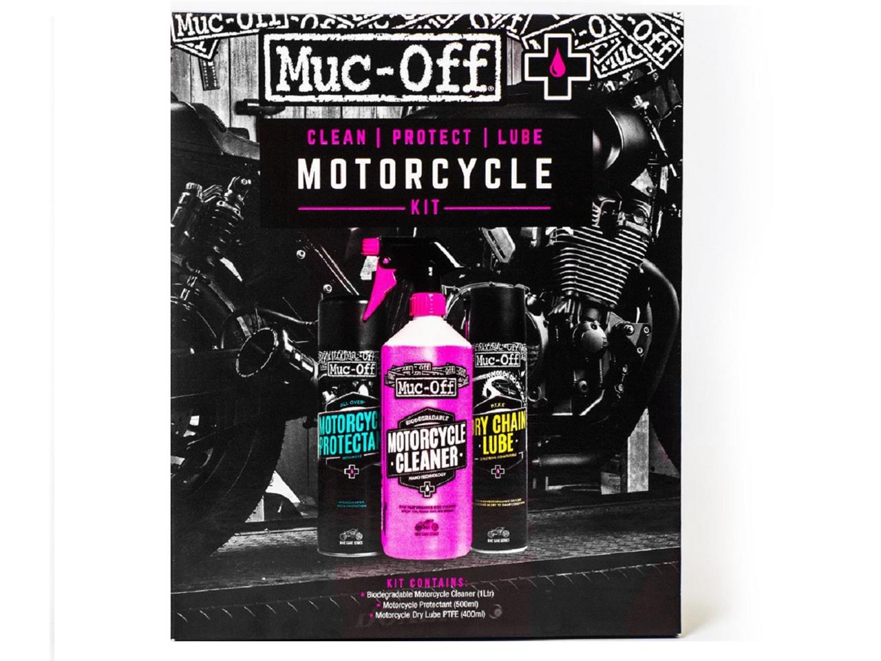 Kit Entretien Moto Nettoyage Protection Lubrifiant MUC-OFF