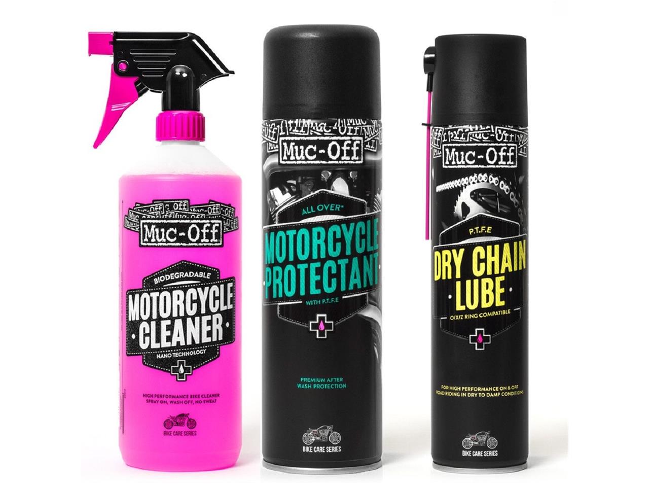 Kit Entretien Moto Nettoyage Protection Lubrifiant MUC-OFF