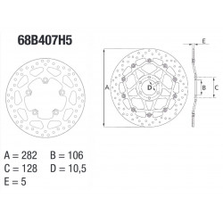 Disque de frein arrière Brembo pour 1200 Trophy (12-17)