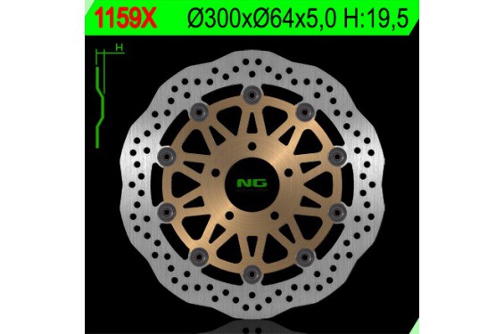 Disque de Frein Moto NG Brake Avant pour Suzuki RGV250 (89-90) 1159X Disque de Frein Moto NG Brake Avant pour Suzuki RGV250 (89-90) 1159X