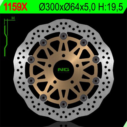 Disque de Frein Moto NG Brake Avant pour Suzuki RGV250 (89-90) 1159X