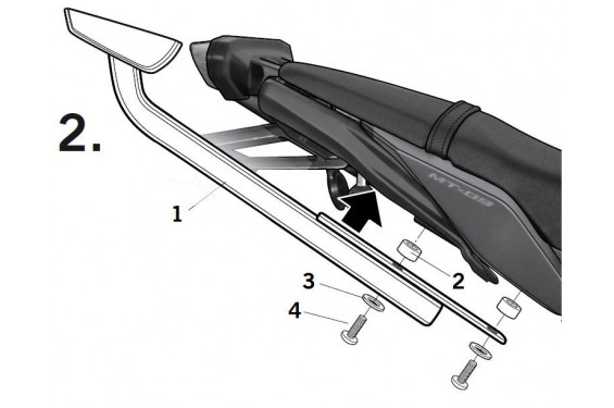 Support Top Case Shad Yamaha MT-09 (13-16)