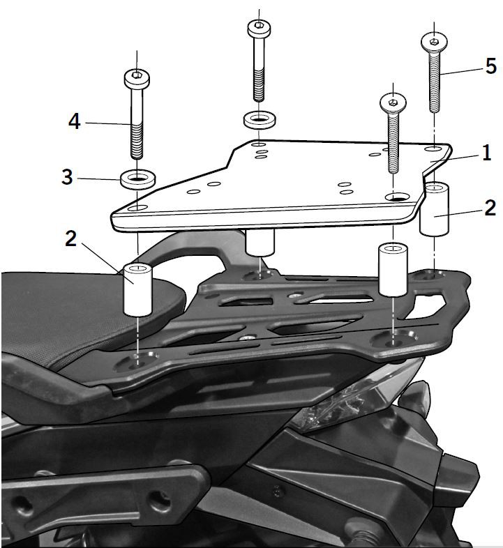 Support Top Case Shad KTM Adventure 1050 et 1190 (13-16) 1290 Super Adventure (15-16)