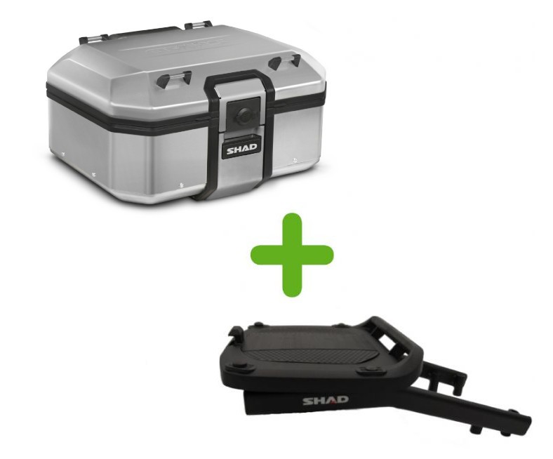 Pack Shad Top Case Alu Terra + Support pour R1200 GS (13-19) R1250 GS (19-24)