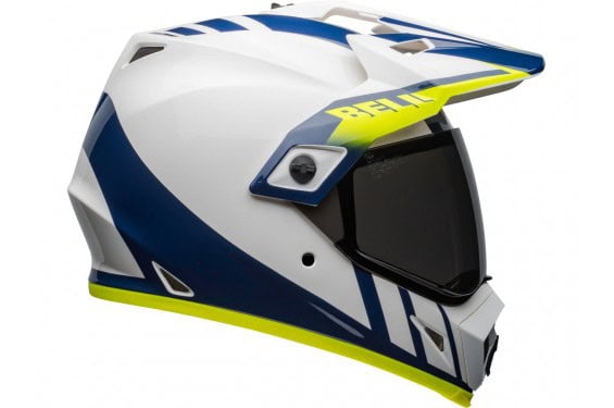 Casque Moto Cross BELL MX-9 ADVENTURE MIPS DASH Blanc - Bleu - Jaune