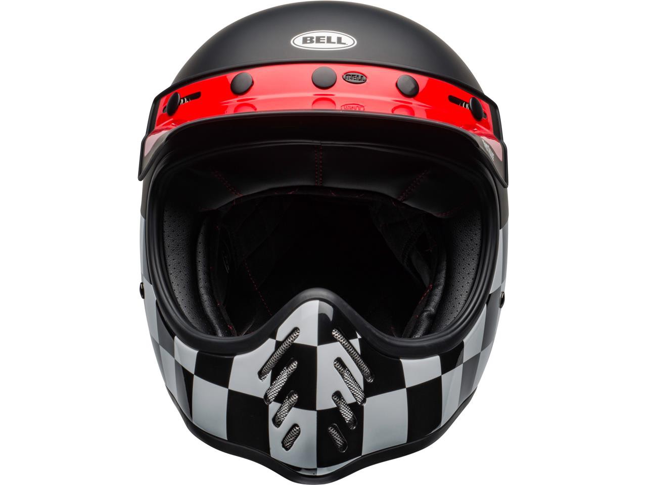 Casque Moto Cross BELL MOTO-3 FASTHOUSE CHECKERS Noir - Blanc - Rouge