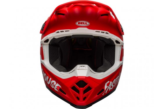 Casque Moto Cross BELL MOTO-9 MIPS FASTHOUSE SIGNIA Rouge - Blanc 2021
