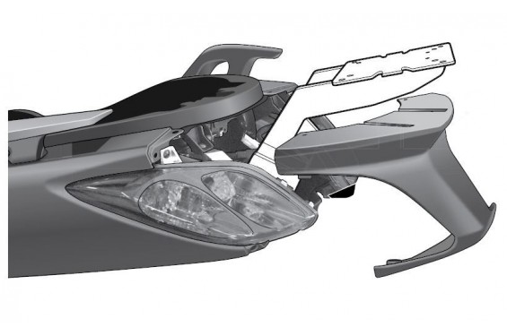SUPPORT TOP CASE SHAD X-MAX 125 et 250 de 2010 a 2013