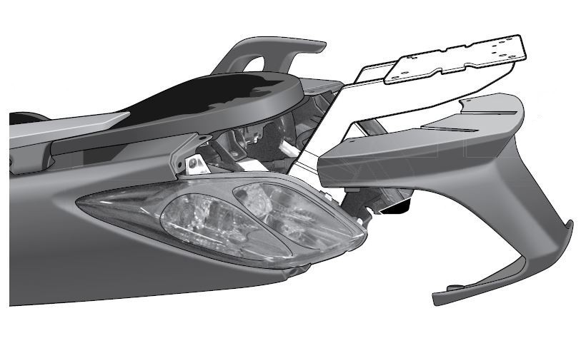 SUPPORT TOP CASE SHAD X-MAX 125 et 250 de 2010 a 2013