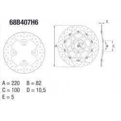 Disque de frein arrière Brembo pour Street Triple 765 (17-20)