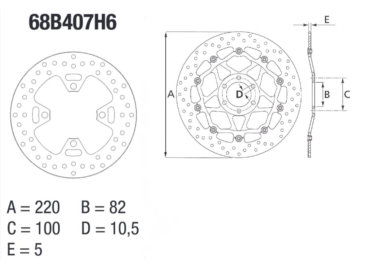 Disque de frein arrière Brembo pour Street Triple 765 (17-20)