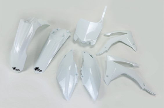 Kit Plastique UFO pour Moto Honda CRF250 R (14-17) CRF450 R (13-16) - Couleur Blanc