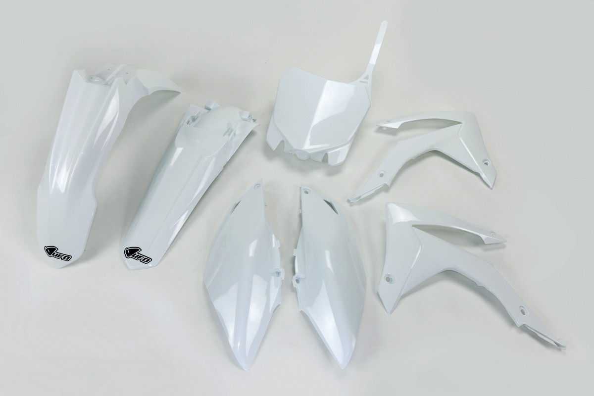 Kit Plastique UFO pour Moto Honda CRF250 R (14-17) CRF450 R (13-16) - Couleur Blanc