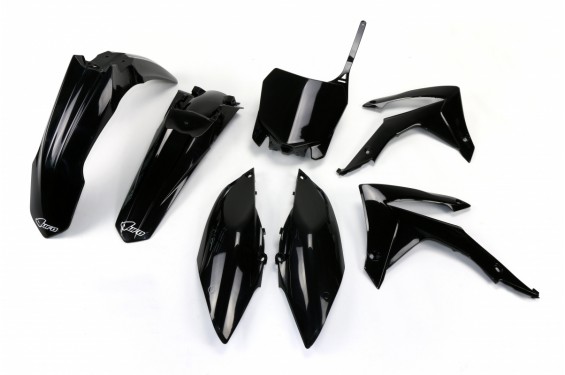 Kit Plastique UFO pour Moto Honda CRF250 R (14-17) CRF450 R (13-16) - Couleur Noir
