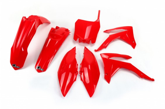 Kit Plastique UFO pour Moto Honda CRF250 R (14-17) CRF450 R (13-16) - Couleur Rouge