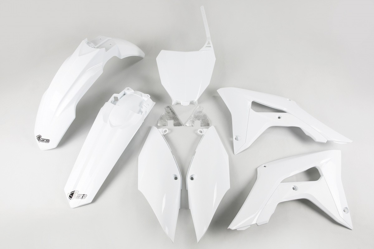 Kit Plastique UFO pour Moto Honda CRF250 R (18-21) CRF450 R (17-20) - Couleur Blanc