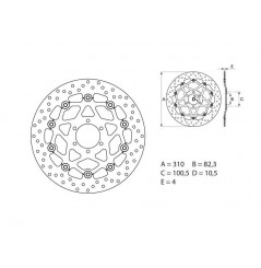 Disque de frein avant Brembo pour Daytona 675 (13-16)